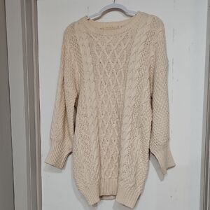 Women's Cream Cable Knit Sweater